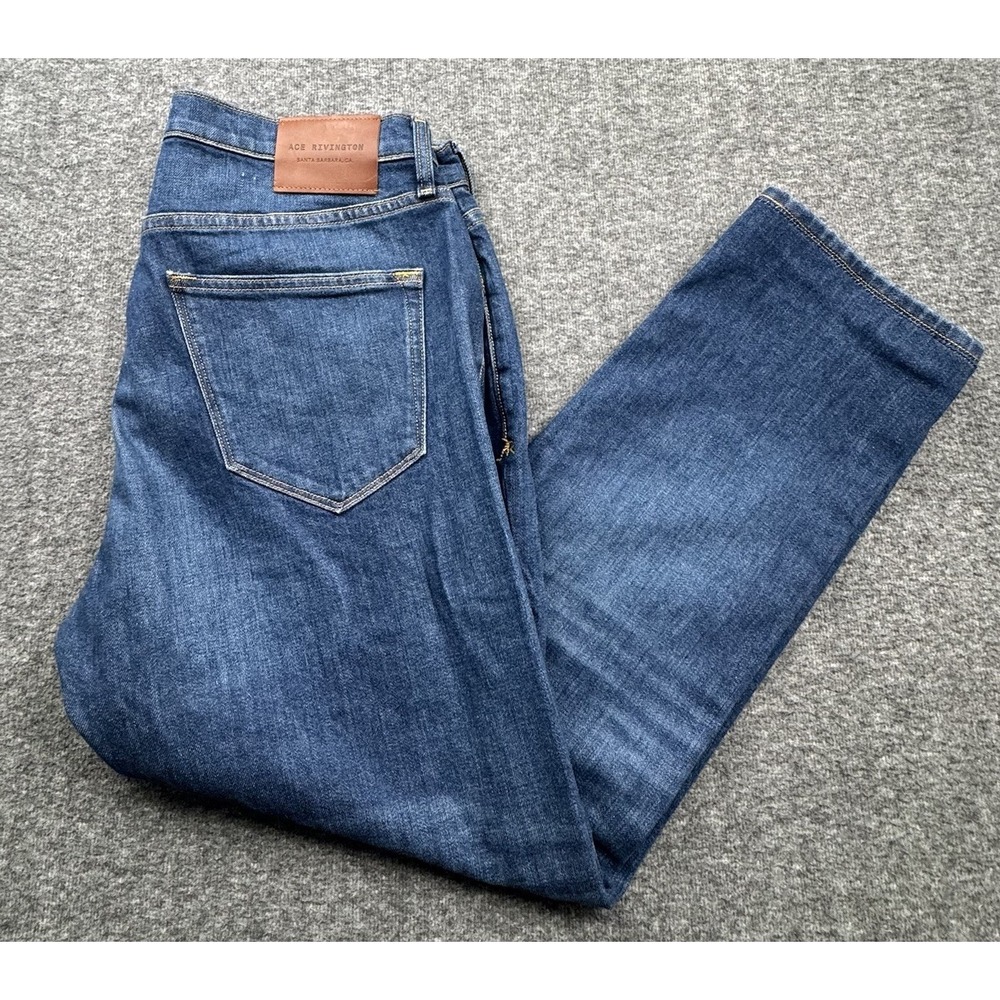 Ace & Rivington Men’s Slim Straight Jeans — Mid Blue